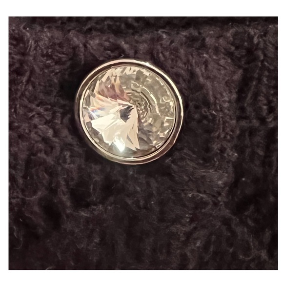 Betsey Johnson Medium Cropped Black Knit w/ White Rhinestones Cardigan Sweater - Picture 4 of 5